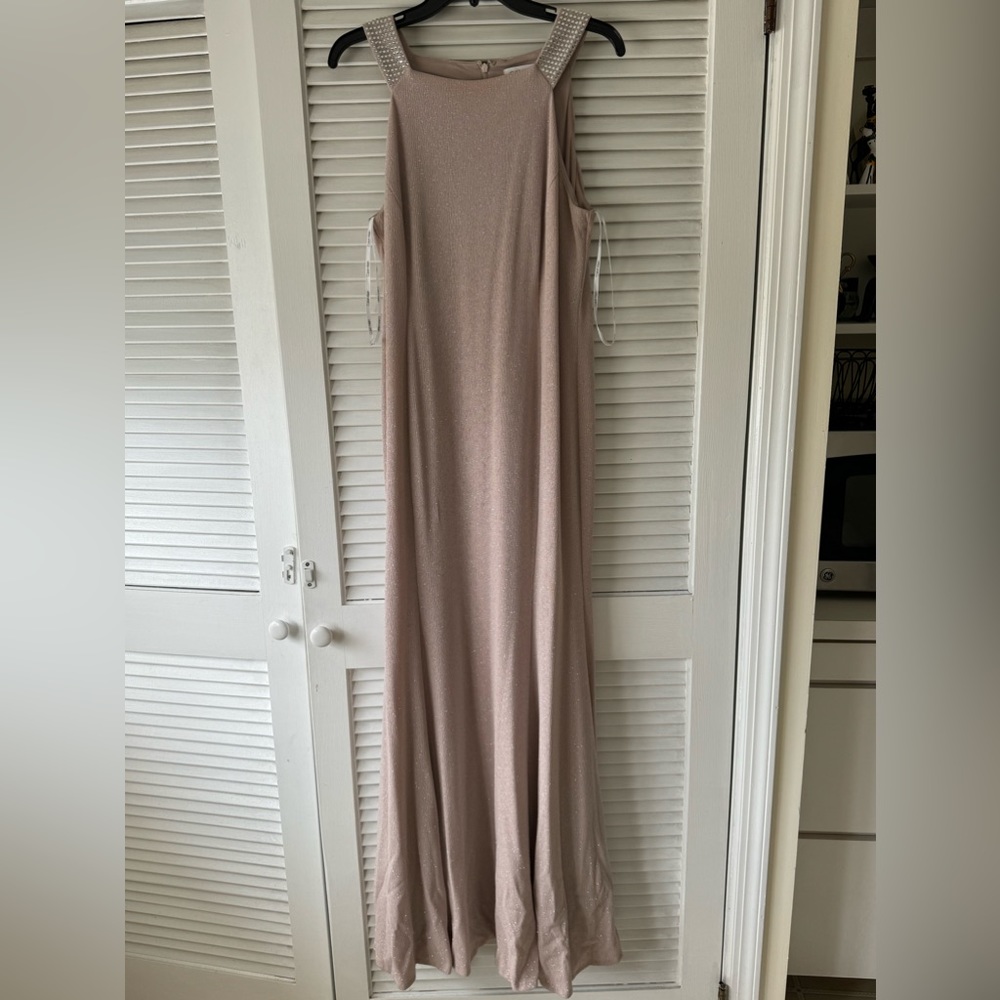 Pink Calvin Klein dress.